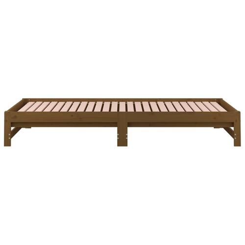 Daybed med udtræk 2x(90x190) cm massivt fyrretræ gyldenbrun