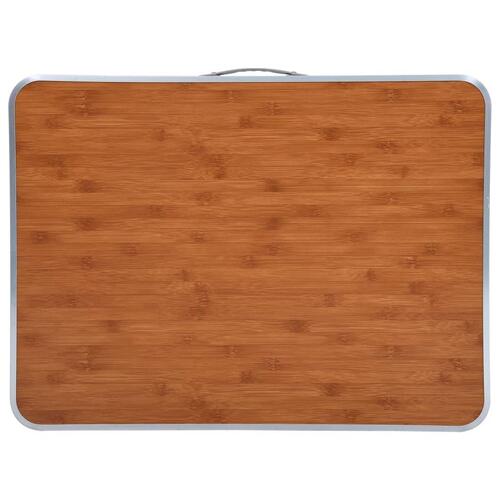 Foldbart campingbord med metalstel 80 x 60 cm
