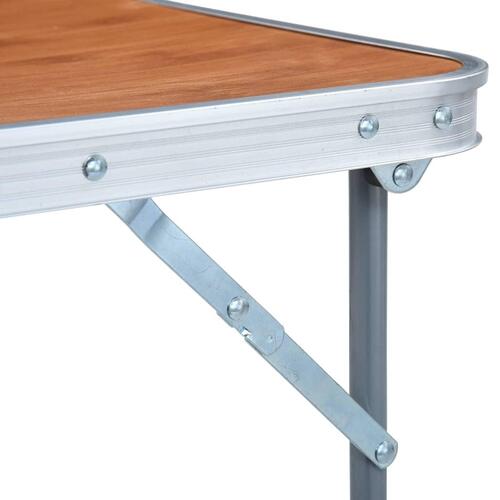 Foldbart campingbord med metalstel 80 x 60 cm