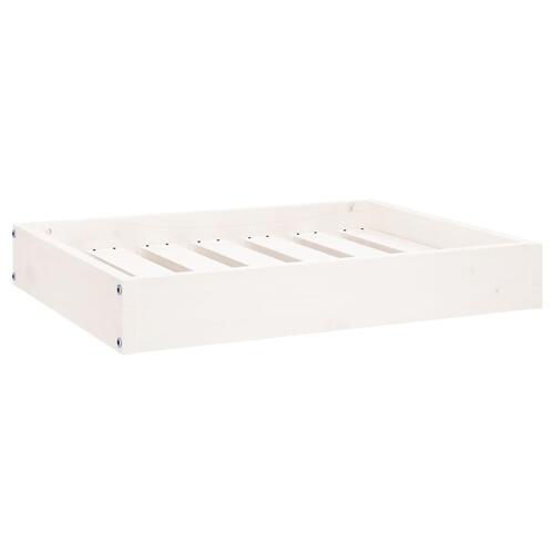 Hundeseng 61,5x49x9 cm massivt fyrretræ hvid