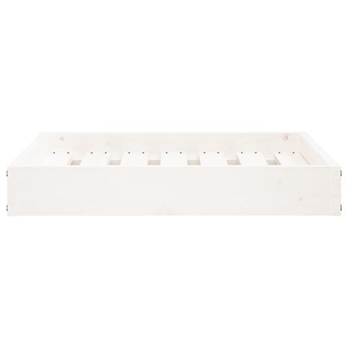 Hundeseng 61,5x49x9 cm massivt fyrretræ hvid