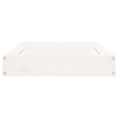 Hundeseng 61,5x49x9 cm massivt fyrretræ hvid