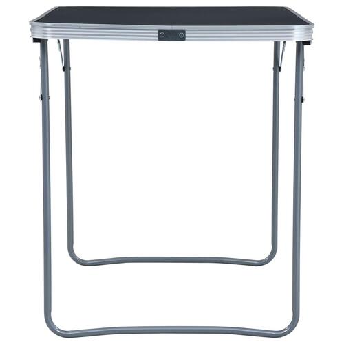Foldbart campingbord med metalstel 80x60 cm grå