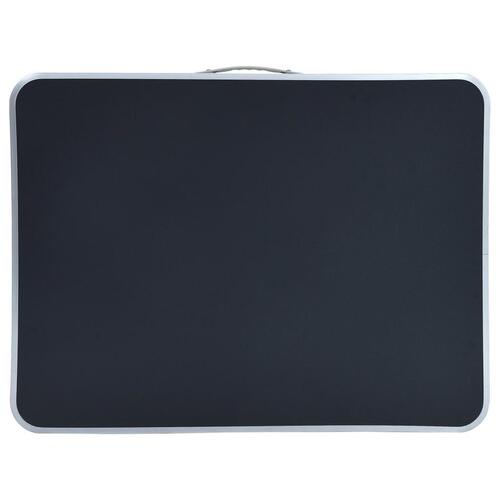Foldbart campingbord med metalstel 80x60 cm grå