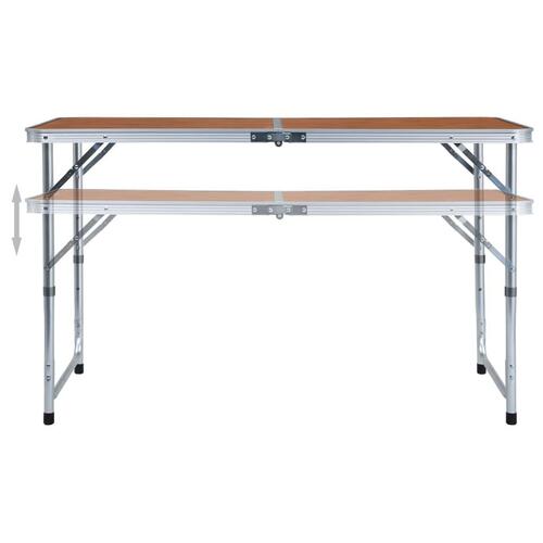 Foldbart campingbord aluminium 120 x 60 cm