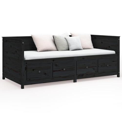 Daybed 75x190 cm massivt fyrretræ sort