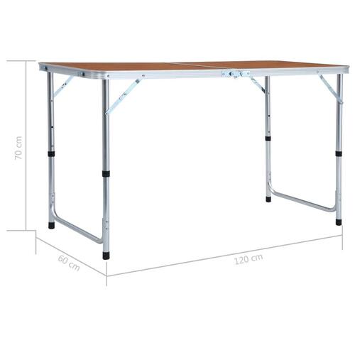 Foldbart campingbord aluminium 120 x 60 cm