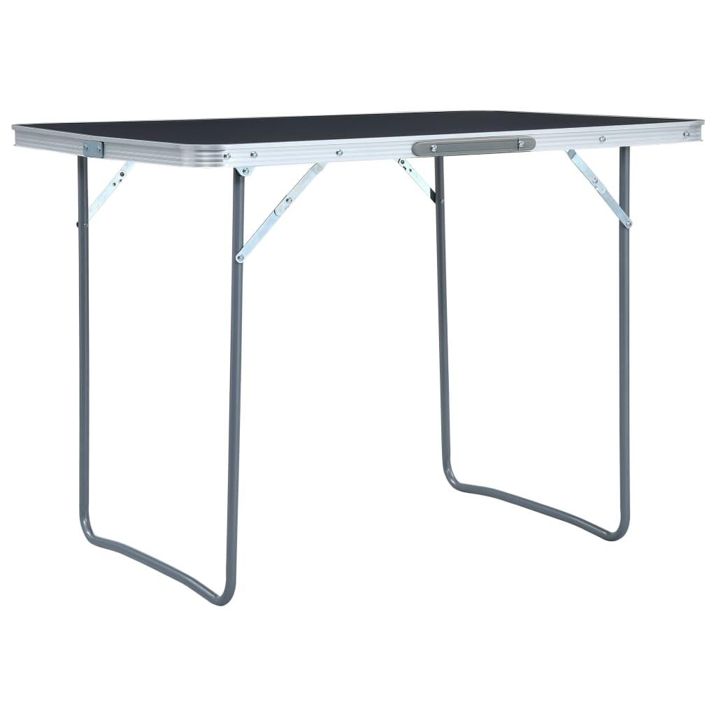 Foldbart campingbord 120x60 cm aluminium grå