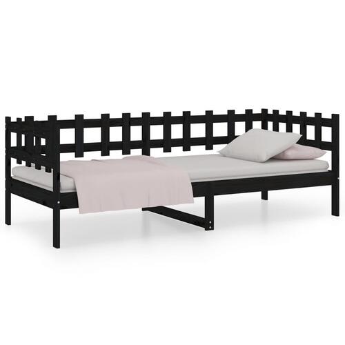 Daybed 90x190 cm massivt fyrretræ sort