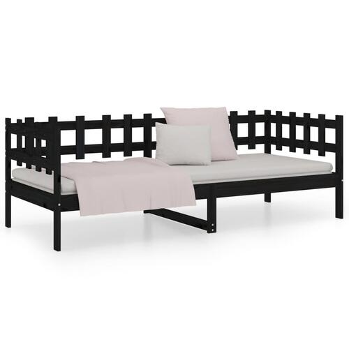 Daybed 90x190 cm massivt fyrretræ sort