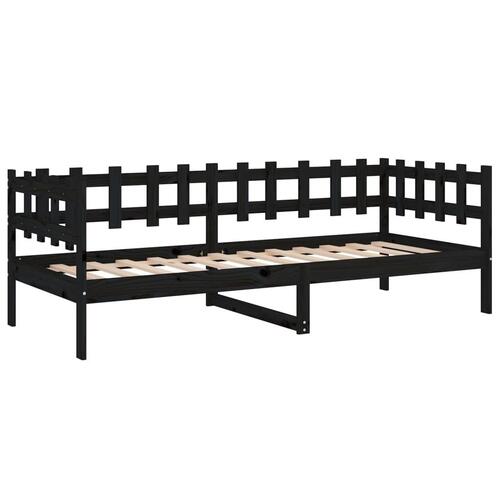 Daybed 90x190 cm massivt fyrretræ sort