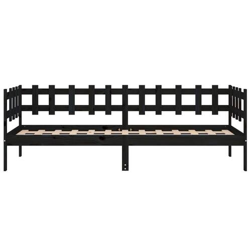 Daybed 90x190 cm massivt fyrretræ sort