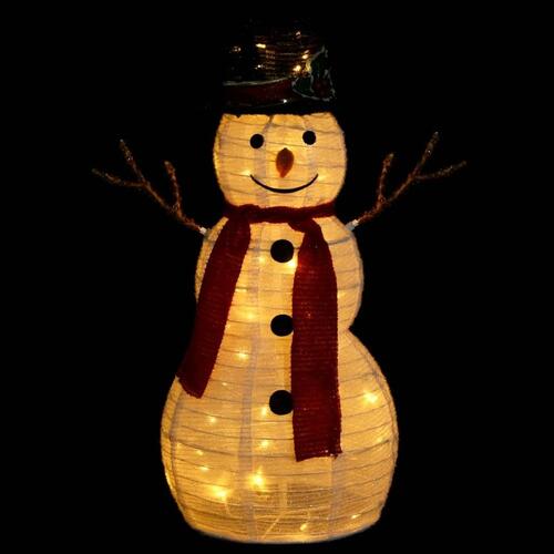Dekorativ julesnemand 60 cm med LED-lys luksuriøst stof