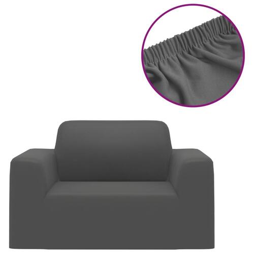 Elastisk sofabetræk polyesterjersey antracitgrå
