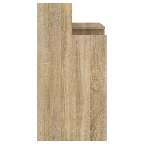 Skrivebord med LED-lys 97×45×90 cm - konstrueret træ i sonoma-eg