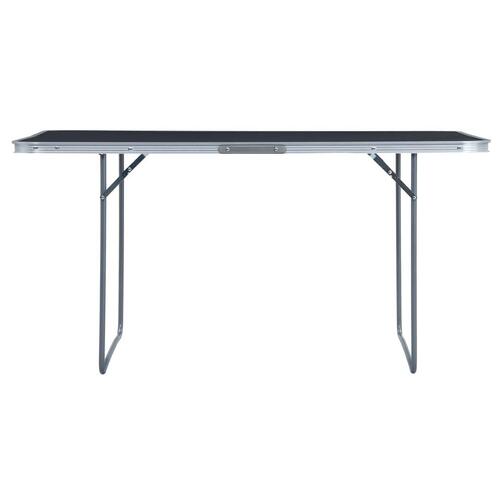 Foldbart campingbord 180 x 60 cm aluminium grå