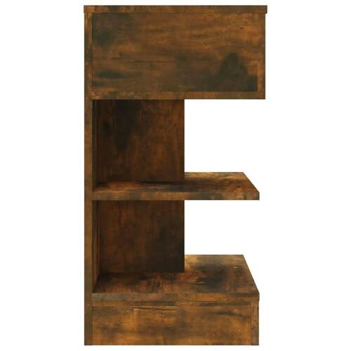 Sengeborde 2 stk. 40x35x65 cm konstrueret træ røget egetræ