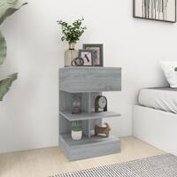 Sengeborde 2 stk. 40x35x65 cm konstrueret træ grå sonoma-eg