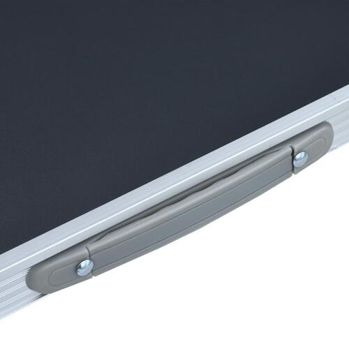 Foldbart campingbord 180 x 60 cm aluminium grå
