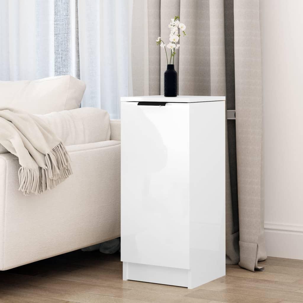 Skænk 30x30x70 cm konstrueret træ hvid højglans