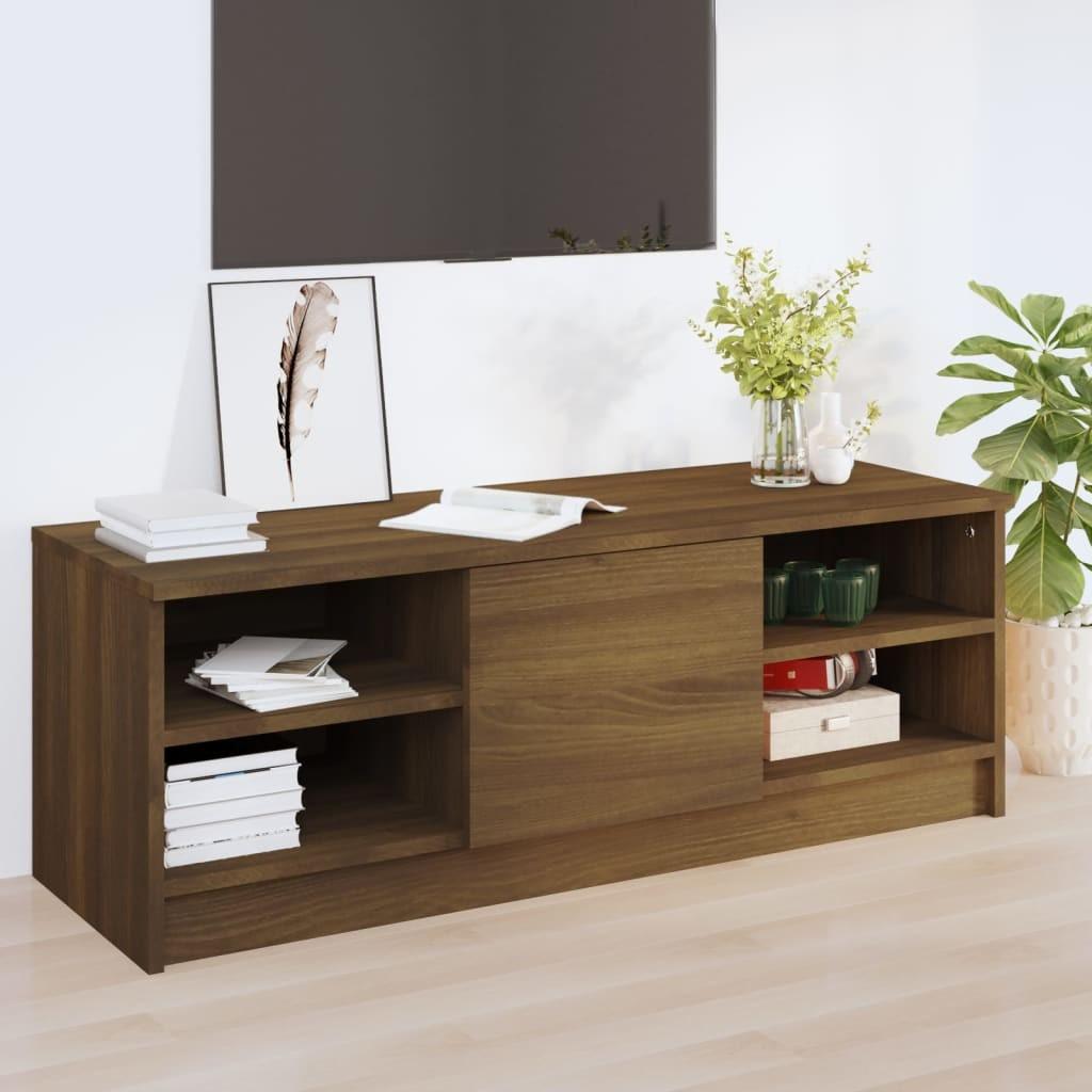 Tv-bord 102x35,5x36,5 cm konstrueret træ brun egetræsfarve