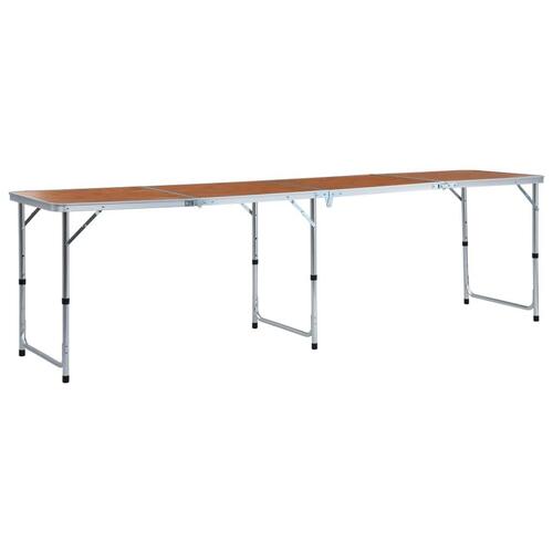 Foldbart campingbord aluminium 240 x 60 cm