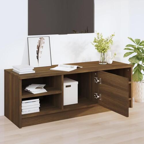 Tv-bord 102x35,5x36,5 cm konstrueret træ brun egetræsfarve