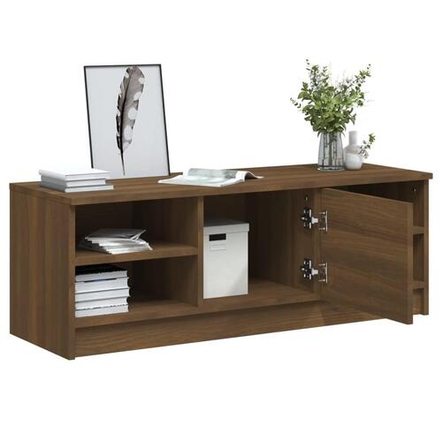 Tv-bord 102x35,5x36,5 cm konstrueret træ brun egetræsfarve