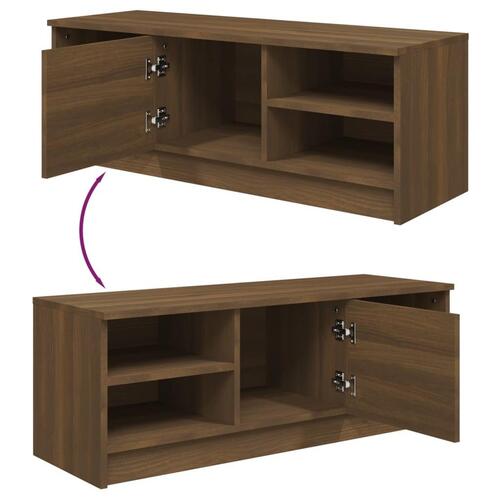 Tv-bord 102x35,5x36,5 cm konstrueret træ brun egetræsfarve
