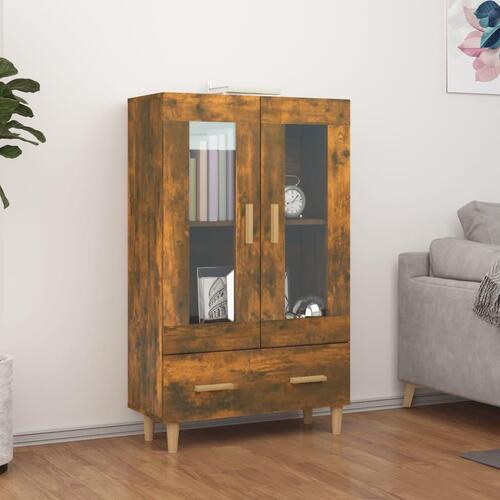 Skab 70x31x115 cm konstrueret træ røget egetræsfarve