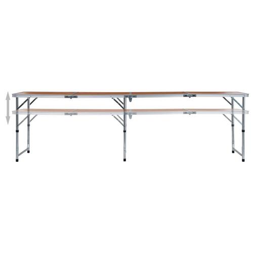 Foldbart campingbord aluminium 240 x 60 cm