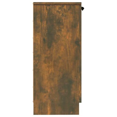 Skænke 2 stk. 30x30x70 cm konstrueret træ røget egetræ