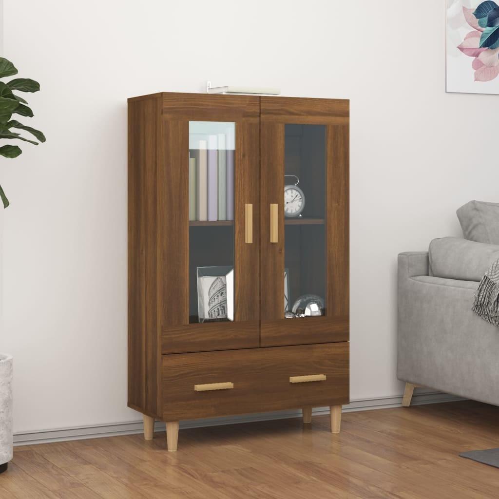 Skab 70x31x115 cm konstrueret træ brun egetræsfarve