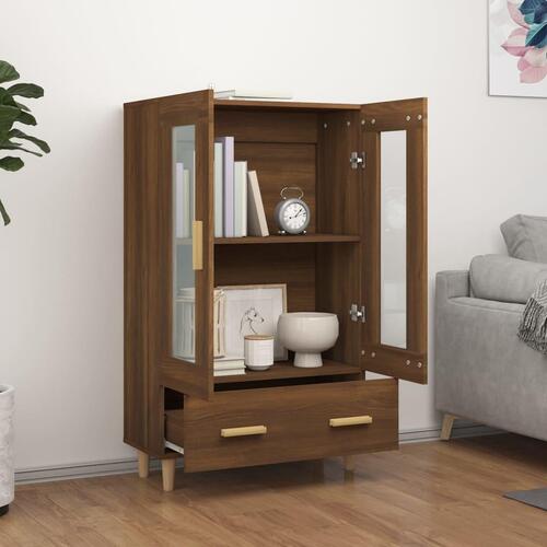 Skab 70x31x115 cm konstrueret træ brun egetræsfarve