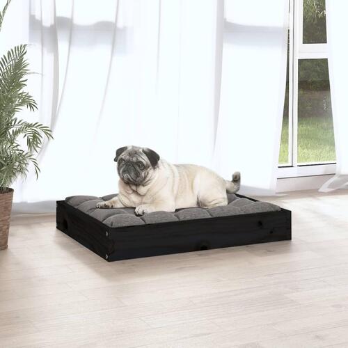 Hundeseng 61,5x49x9 cm massivt fyrretræ sort