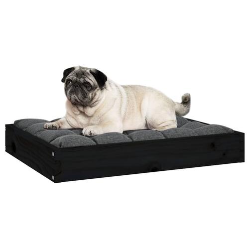 Hundeseng 61,5x49x9 cm massivt fyrretræ sort