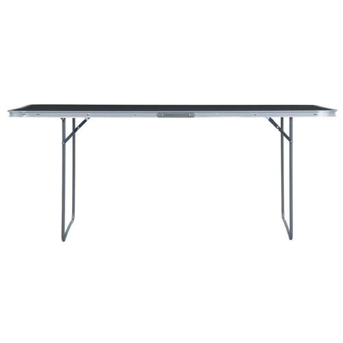 Foldbart campingbord 240 x 60 cm aluminium grå