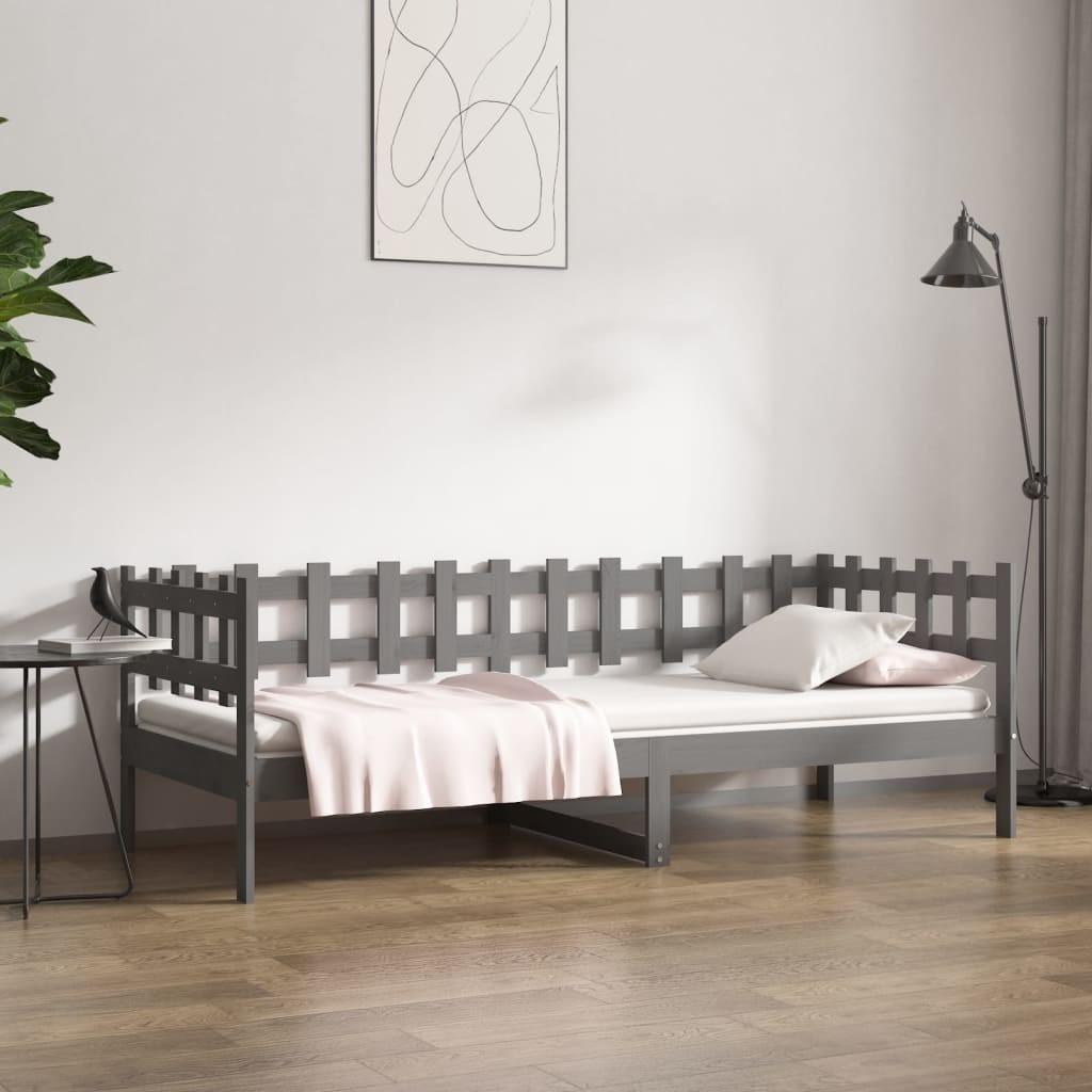 Daybed 90x190 cm massivt fyrretræ grå