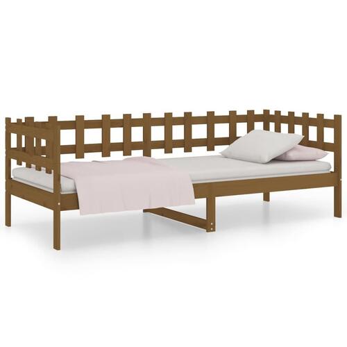 Daybed 90x190 cm massivt fyrretræ gyldenbrun