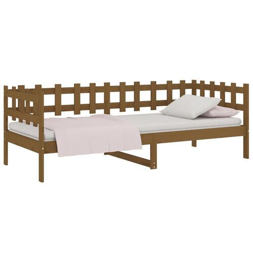 Daybed 90x190 cm massivt fyrretræ gyldenbrun