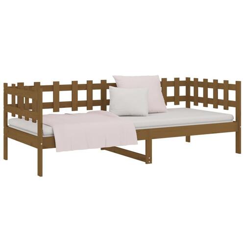 Daybed 90x190 cm massivt fyrretræ gyldenbrun