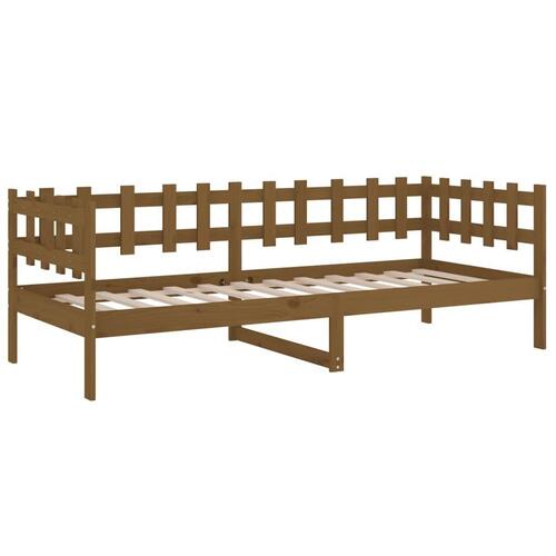 Daybed 90x190 cm massivt fyrretræ gyldenbrun