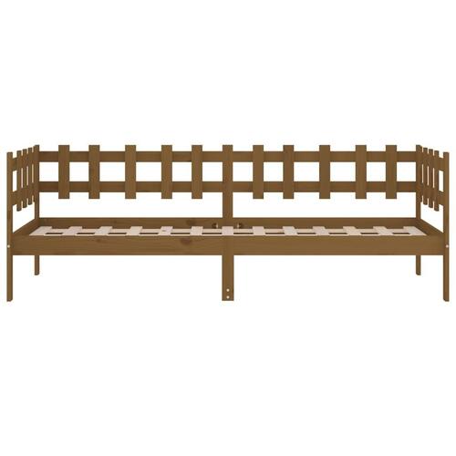 Daybed 90x190 cm massivt fyrretræ gyldenbrun