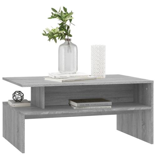 Sofabord 90x60x42,5 cm konstrueret træ grå sonoma-eg