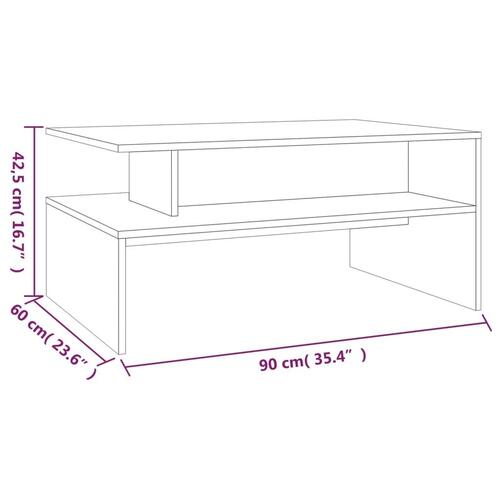 Sofabord 90x60x42,5 cm konstrueret træ grå sonoma-eg