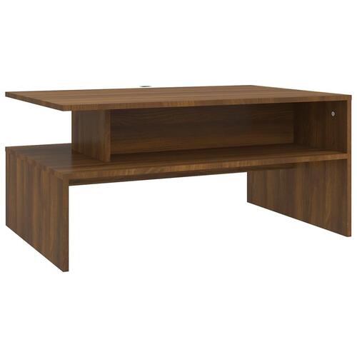Sofabord 90x60x42,5 cm konstrueret træ brun egetræ