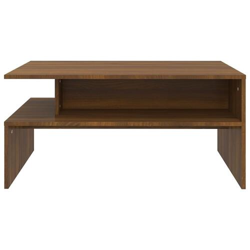 Sofabord 90x60x42,5 cm konstrueret træ brun egetræ