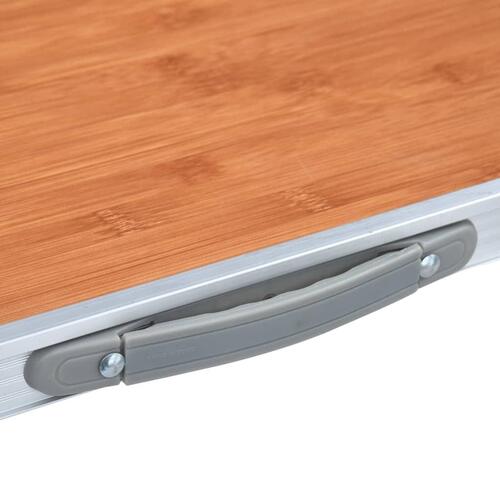 Foldbart campingbord 60x45 cm aluminium