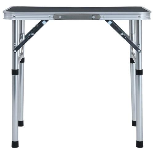 Foldbart campingbord 60x45 cm aluminium grå
