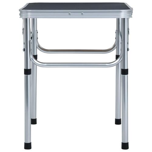 Foldbart campingbord 60x45 cm aluminium grå